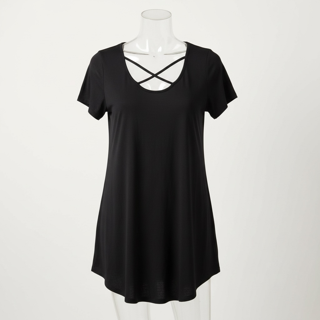 Blossom by P. criss cross front short sleeve shirt